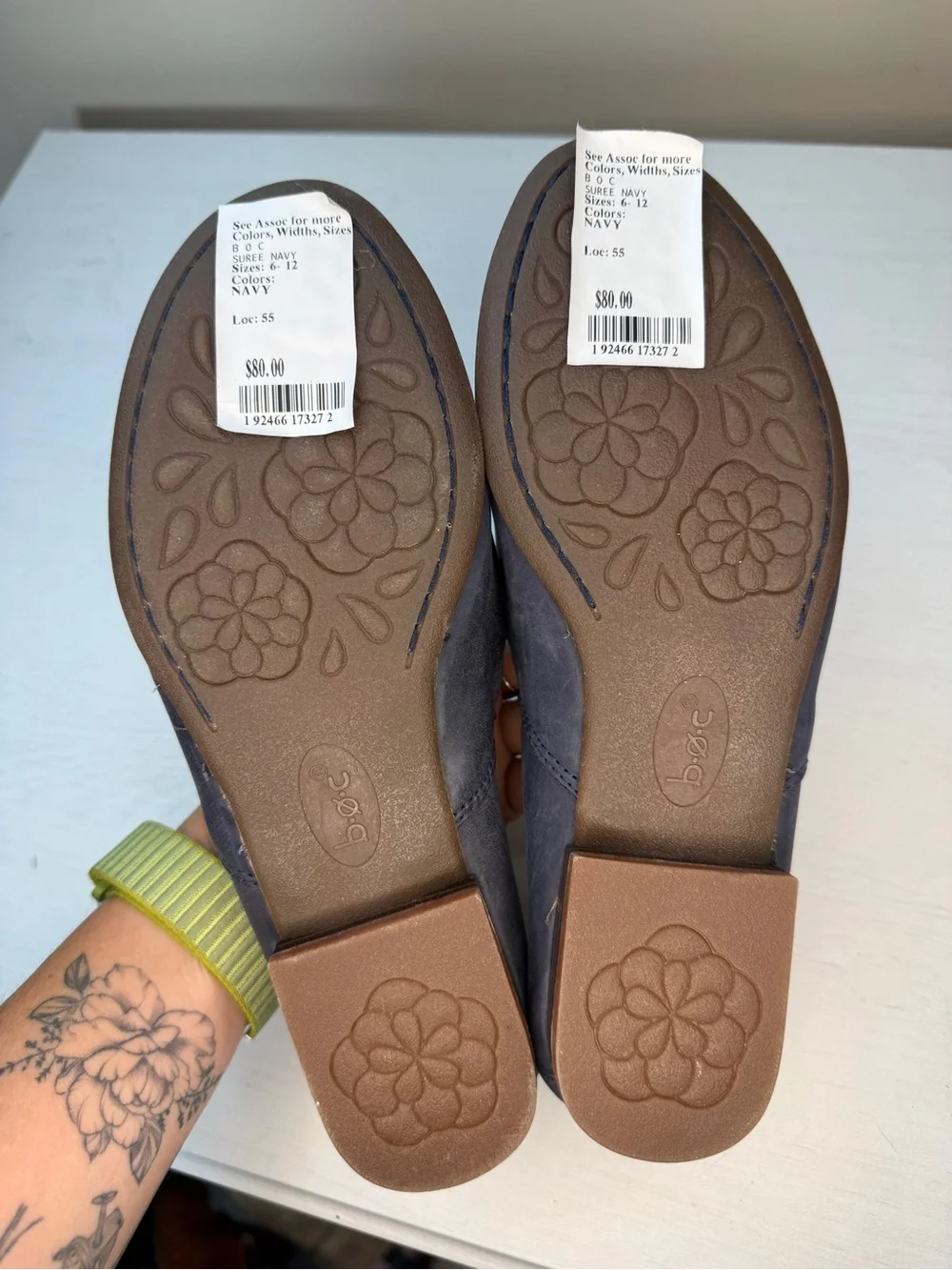 B.O.C. Suree Leather Blue Slip-on Loafer Casual Shoes Size 7M